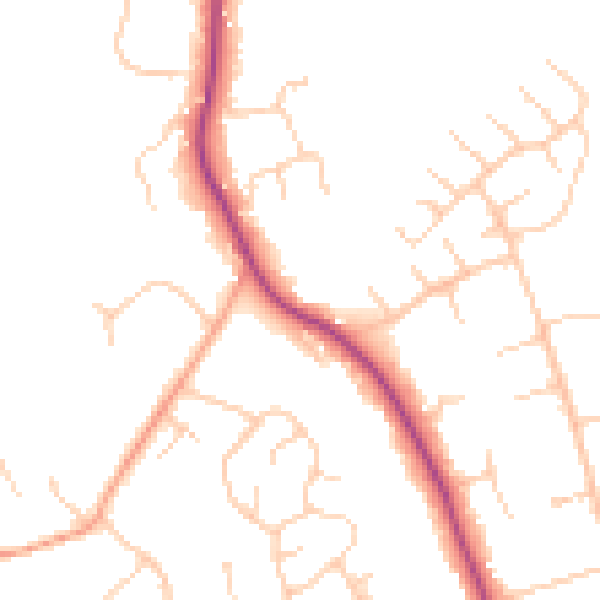 Daytime road noise heatmap for HP9 2UA