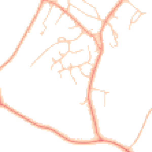 Daytime road noise heatmap for HP9 2YZ