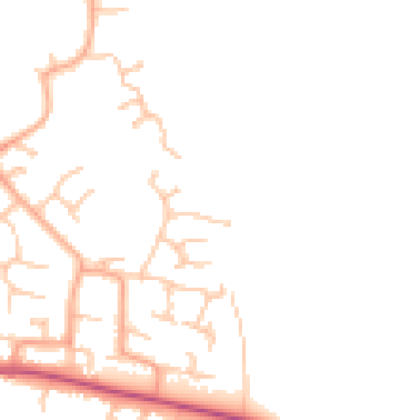 Daytime road noise heatmap for HR1 1AX