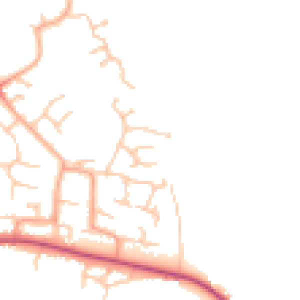 Daytime road noise heatmap for HR1 1AY