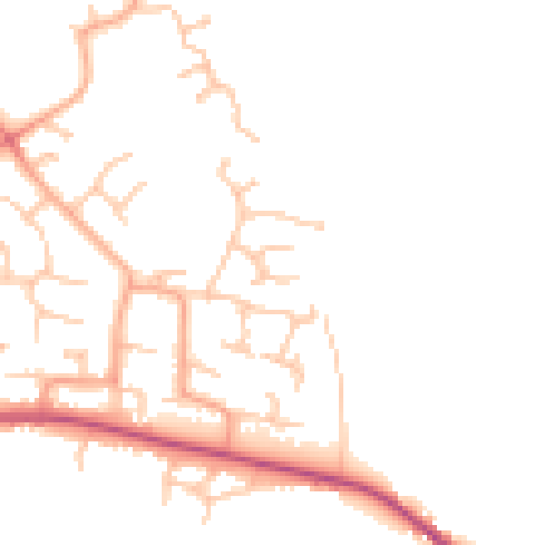 Daytime road noise heatmap for HR1 1AZ