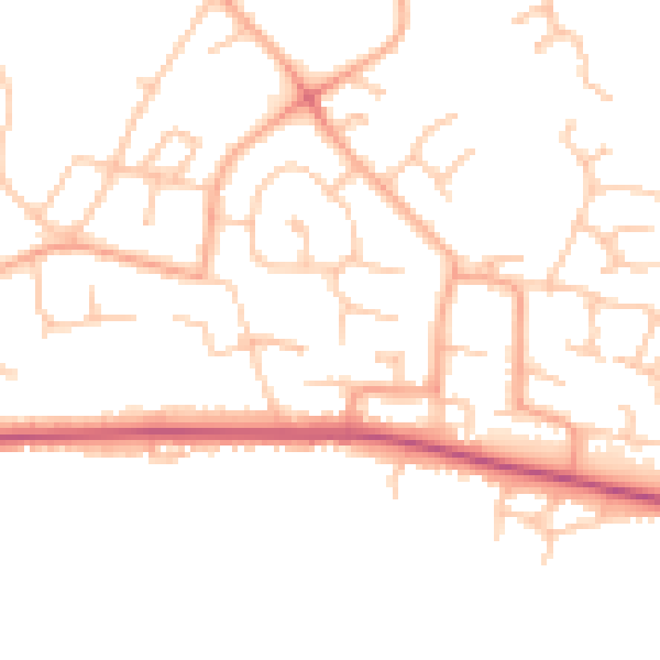 Daytime road noise heatmap for HR1 1XQ