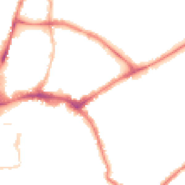 Night-time road noise heatmap for HR1 2BD