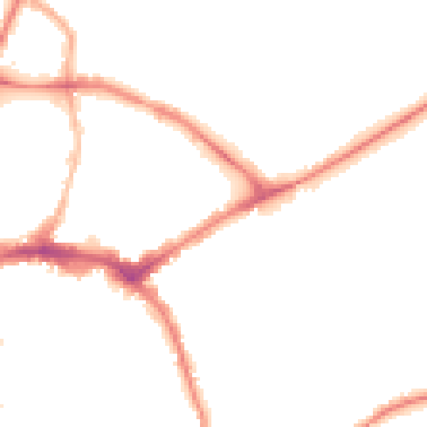 Night-time road noise heatmap for HR1 2BG