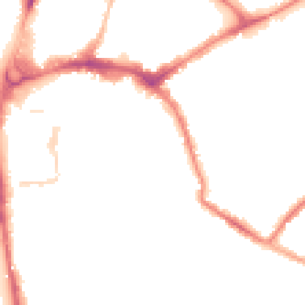 Night-time road noise heatmap for HR1 2JB