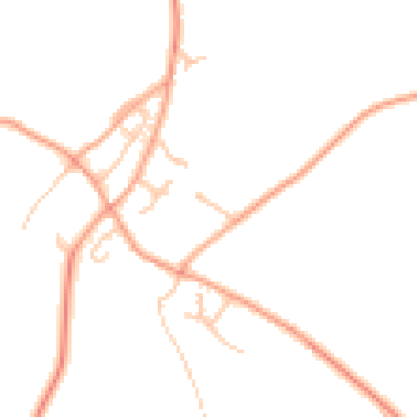 Daytime road noise heatmap for HR1 3BD
