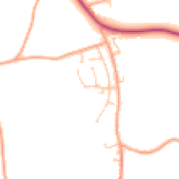 Daytime road noise heatmap for HR1 3LW