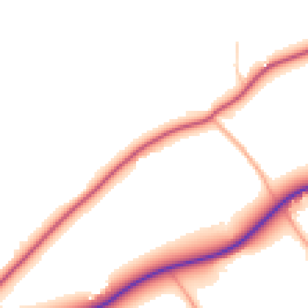 Daytime road noise heatmap for HR1 3NG