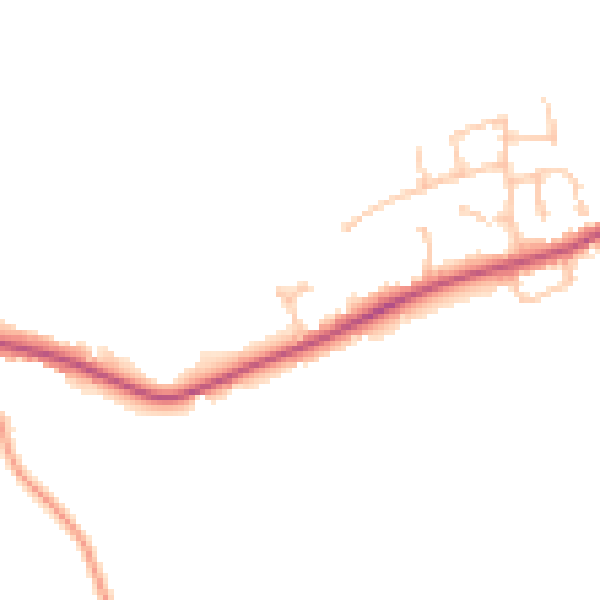 Daytime road noise heatmap for HR1 4BT
