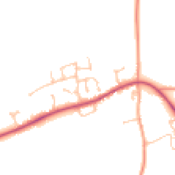 Daytime road noise heatmap for HR1 4DZ