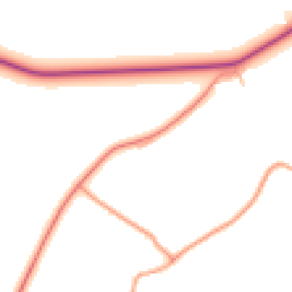 Daytime road noise heatmap for HR1 4ER
