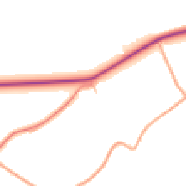 Daytime road noise heatmap for HR1 4FA