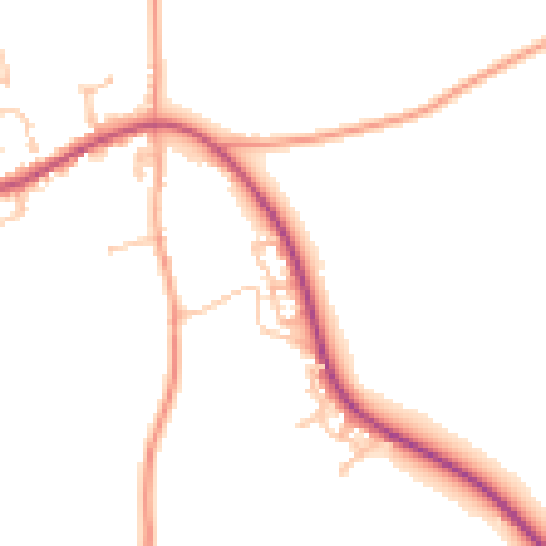 Daytime road noise heatmap for HR1 4FF