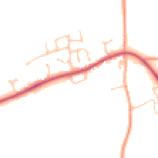 Daytime road noise heatmap for HR1 4FH