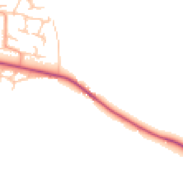 Daytime road noise heatmap for HR1 4LH