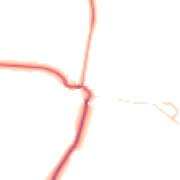 Daytime road noise heatmap for HR1 4LW