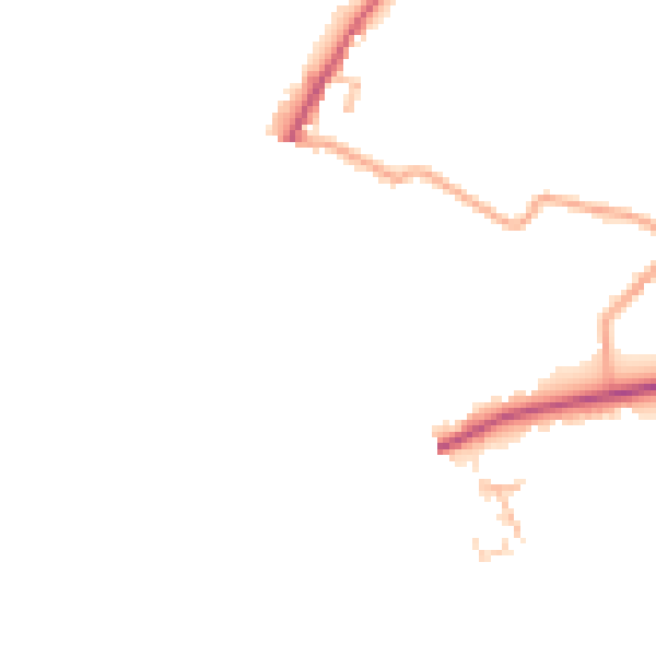 Daytime road noise heatmap for HR3 5AS