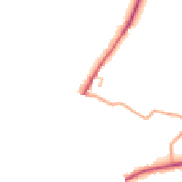Daytime road noise heatmap for HR3 5BE