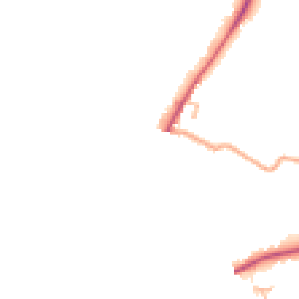 Daytime road noise heatmap for HR3 5BJ