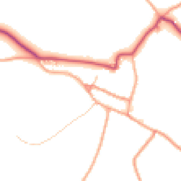 Daytime road noise heatmap for HR3 6AN