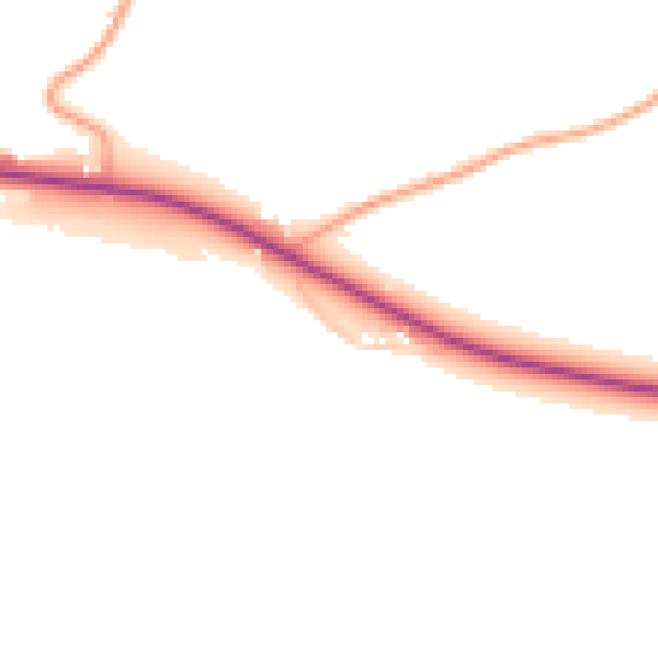 Daytime road noise heatmap for HR3 6EH