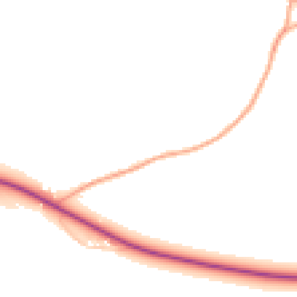 Daytime road noise heatmap for HR3 6EQ