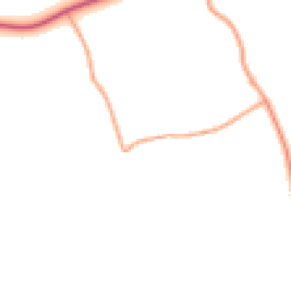 Daytime road noise heatmap for HR3 6NY