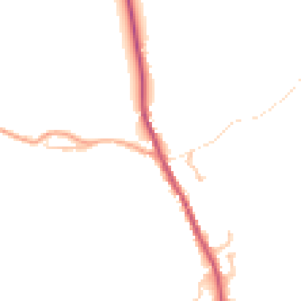 Daytime road noise heatmap for HR3 6PJ