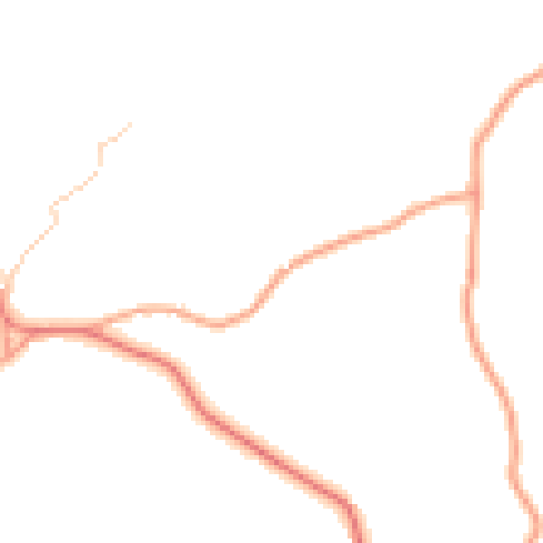 Daytime road noise heatmap for HR3 6QW