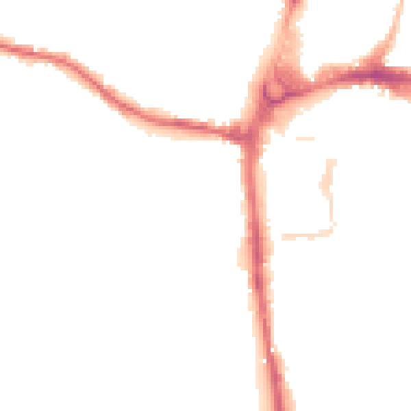 Night-time road noise heatmap for HR4 0AR