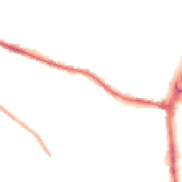 Night-time road noise heatmap for HR4 0DP