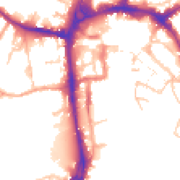 Daytime road noise heatmap for HR4 9DF