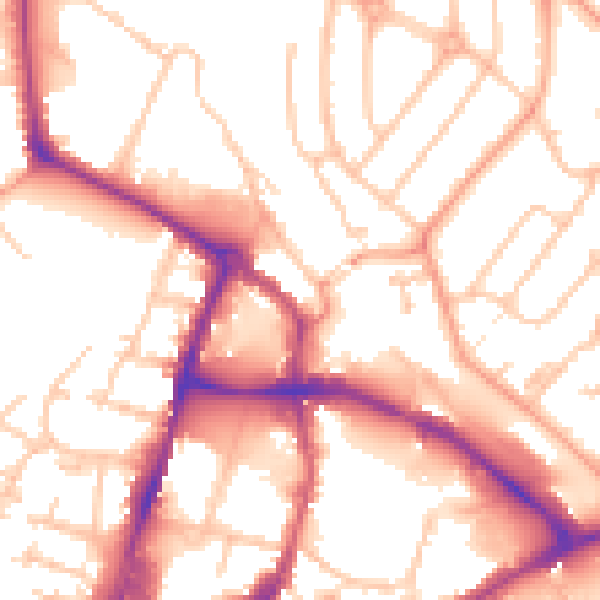 Daytime road noise heatmap for HR4 9LE