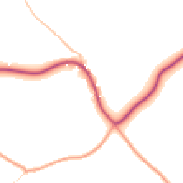 Daytime road noise heatmap for HR6 0AU
