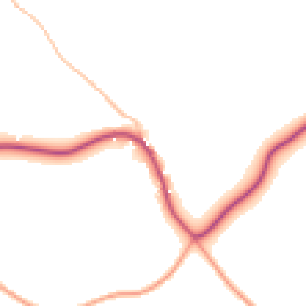 Daytime road noise heatmap for HR6 0AX