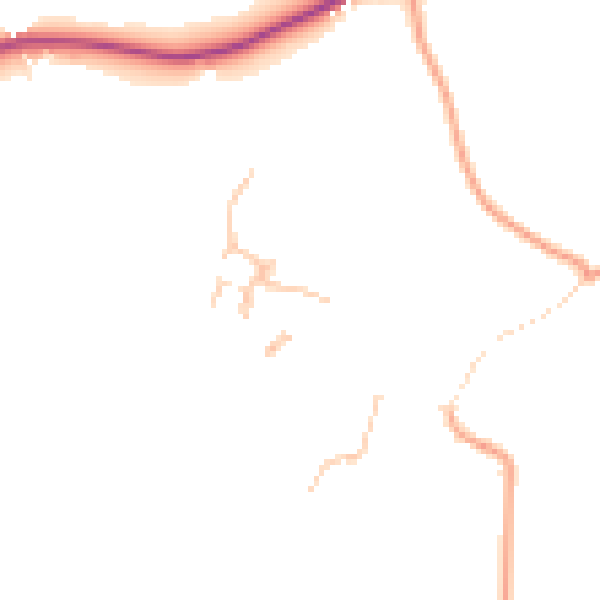 Daytime road noise heatmap for HR6 0BQ