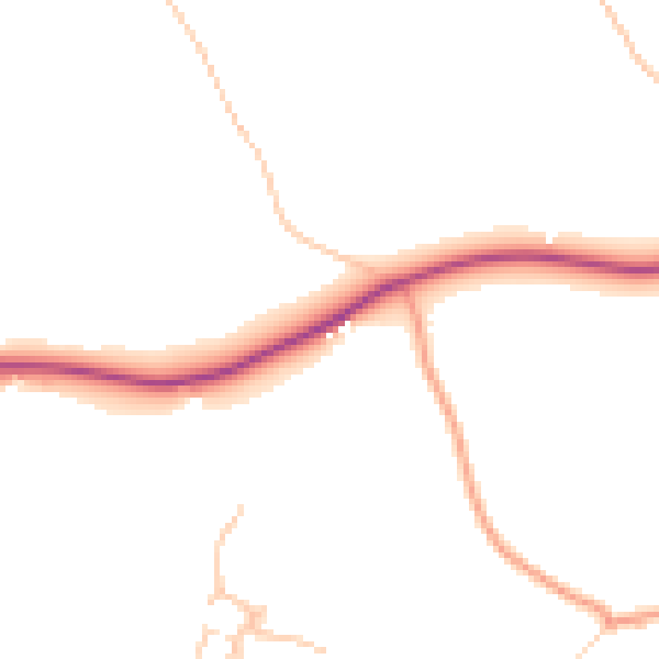 Daytime road noise heatmap for HR6 0BW