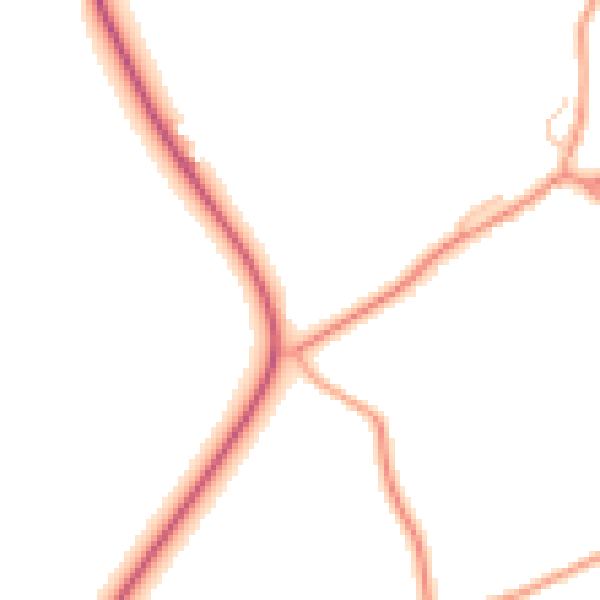Daytime road noise heatmap for HR6 0DJ