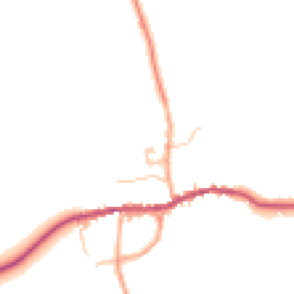Daytime road noise heatmap for HR6 9HQ