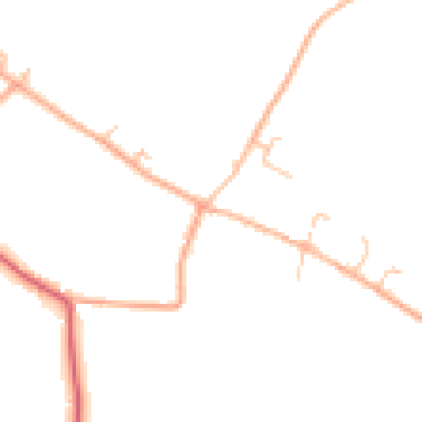 Daytime road noise heatmap for HR6 9RT