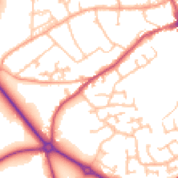 Daytime road noise heatmap for HR8 2HE