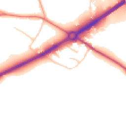 Daytime road noise heatmap for HR9 6AH