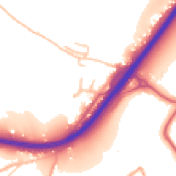 Daytime road noise heatmap for HR9 6EA