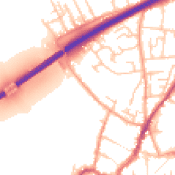 Daytime road noise heatmap for HR9 7DF