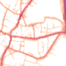 Daytime road noise heatmap for HR9 7DW