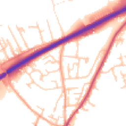 Daytime road noise heatmap for HR9 7EH