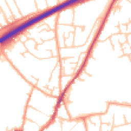 Daytime road noise heatmap for HR9 7EP