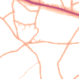 Daytime road noise heatmap for HR9 7FG
