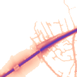 Daytime road noise heatmap for HR9 7HJ