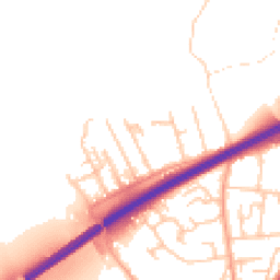 Daytime road noise heatmap for HR9 7HS